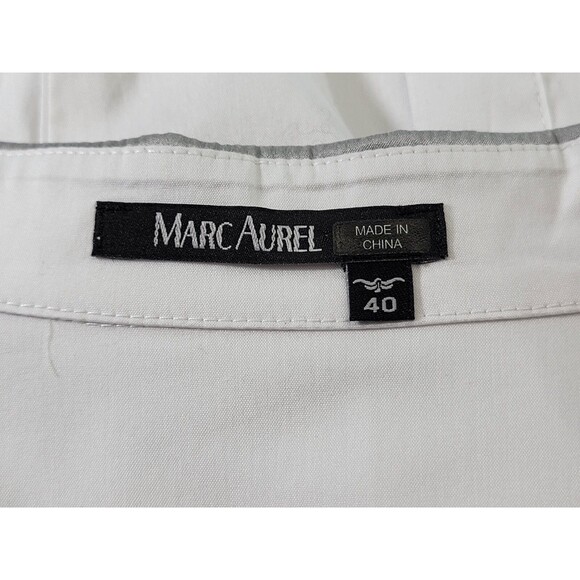 LM Women's Size 40 Marc Aurel White Classic Button Down Blouse Shirt Top EUC - Picture 14 of 15